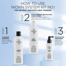 Load image into Gallery viewer, Nioxin System 1 Cleanser Shampoo and Scalp Therapy Revitalising Conditioner 1000ml Bundle