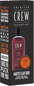 American Crew Matte Clay 3 In 1 Gift Set Duo Pack