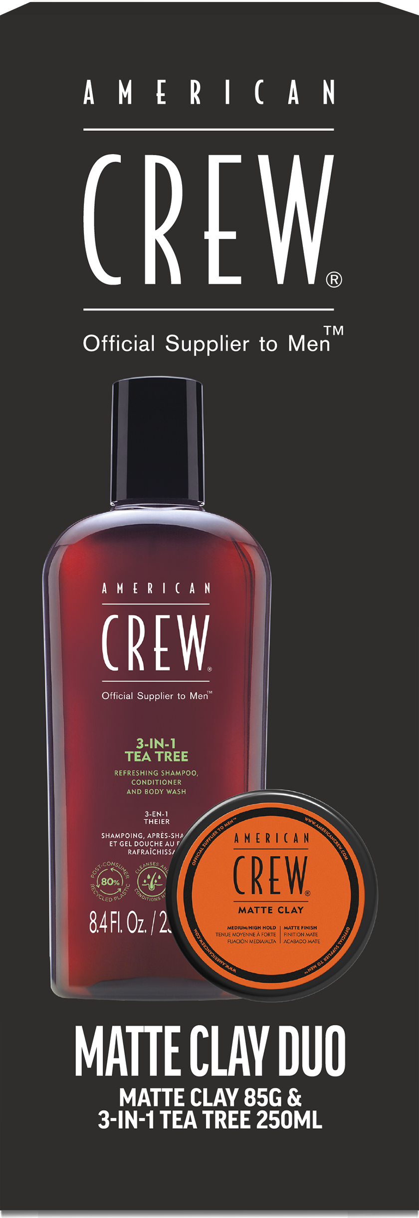 American Crew Matte Clay 3 In 1 Gift Set Duo Pack