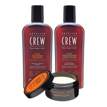 Load image into Gallery viewer, American Crew Matte Clay Hair &amp; Styling Bundle