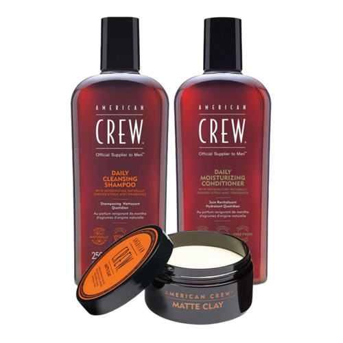 American Crew Matte Clay Hair & Styling Bundle