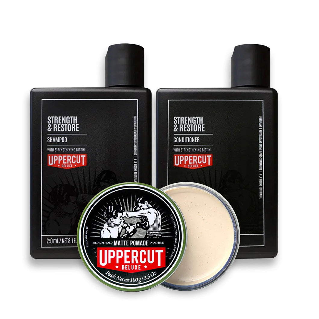 Uppercut Deluxe Matte Pomade Hair & Styling Bundle
