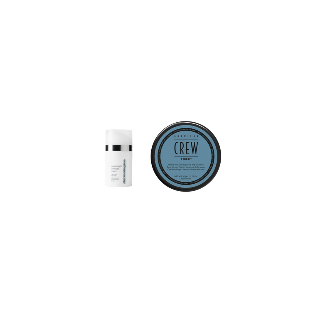 American Crew Fiber 50g + Dermalogica Travel Powerbright Overnight Cream Duo