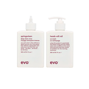 Evo Heads Will Roll Co-Wash and Deep Clean Rinse 300ml Bundle