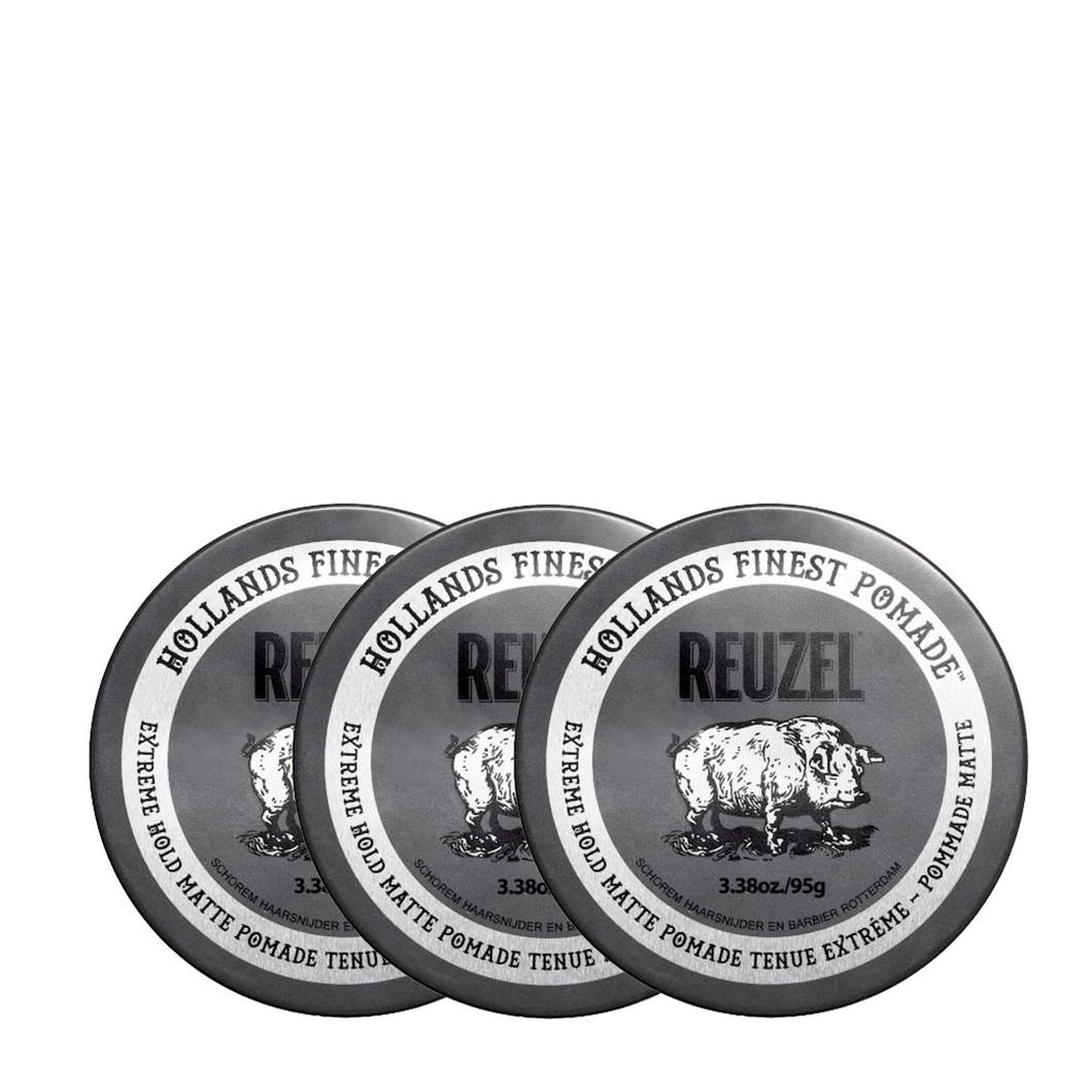 Reuzel Extreme Hold Matte Pomade 95g Trio Bundle