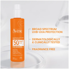 Load image into Gallery viewer, Avène Sunsitive Sunscreen Spray SPF50+ 200ml