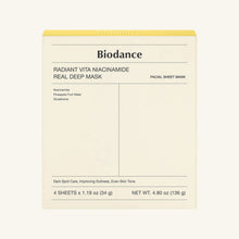 Load image into Gallery viewer, Biodance Radiant Vita Niacinamide Real Deep Mask 1Box - 4 Pieces