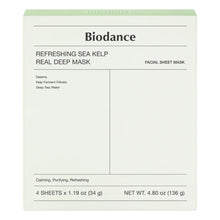 Load image into Gallery viewer, Biodance Refreshing Sea Kelp Real Deep Mask 1Box - 4 Pieces