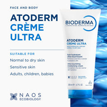 Load image into Gallery viewer, Bioderma Atoderm Creme Ultra Nourishing Daily Moisturiser for Dry Skin 200ml