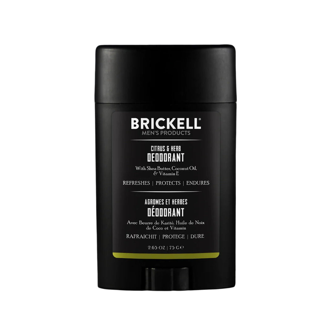 Brickell Natural Deodorant For Men - Citrus & Herb