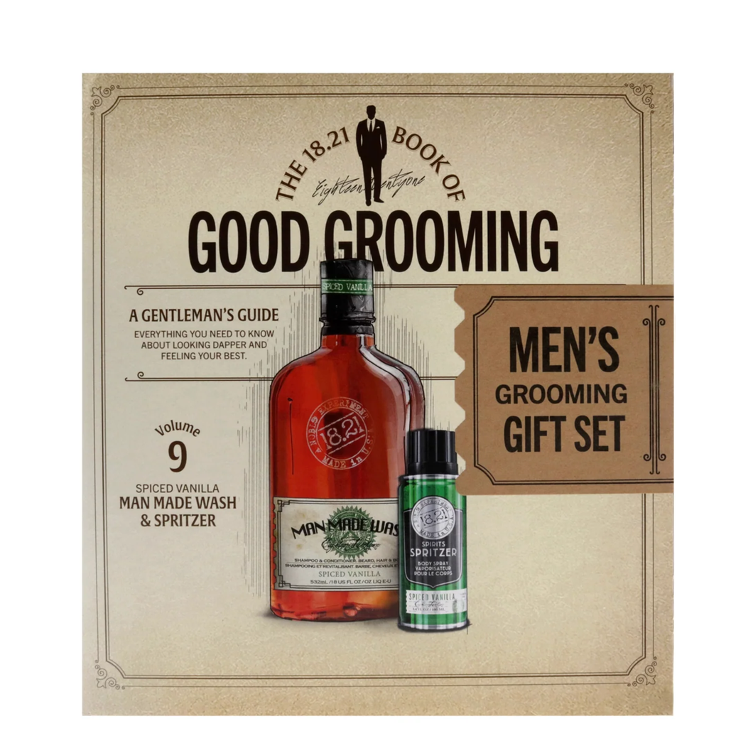 18.21 Faux Book Gift Set Vol.9 - Man Made Wash 18oz & Sptitzer 100ml - Spiced Vanilla