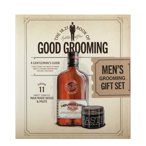 18.21 Faux Book Gift Set Vol.11 - Man Made Wash 18oz & Paste 2oz - Sweet Tobacco