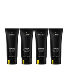 Load image into Gallery viewer, Lumin Charcoal Face Wash Daily Detox 100ml Quad Bundle