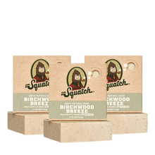 Load image into Gallery viewer, Dr Squatch Birchwood Breeze Natural Bar Soap for Men 141g Trio Bundle
