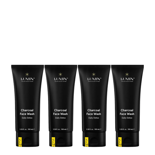 Lumin Charcoal Face Wash Daily Detox 100ml Quad Bundle