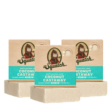 Load image into Gallery viewer, Dr Squatch Coconut Castaway Natural Bar Soap for Men 141g Trio Bundle