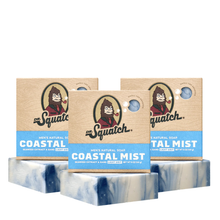 Load image into Gallery viewer, Dr Squatch Coastal Mist Natural Bar Soap for Men 141g Trio Bundle