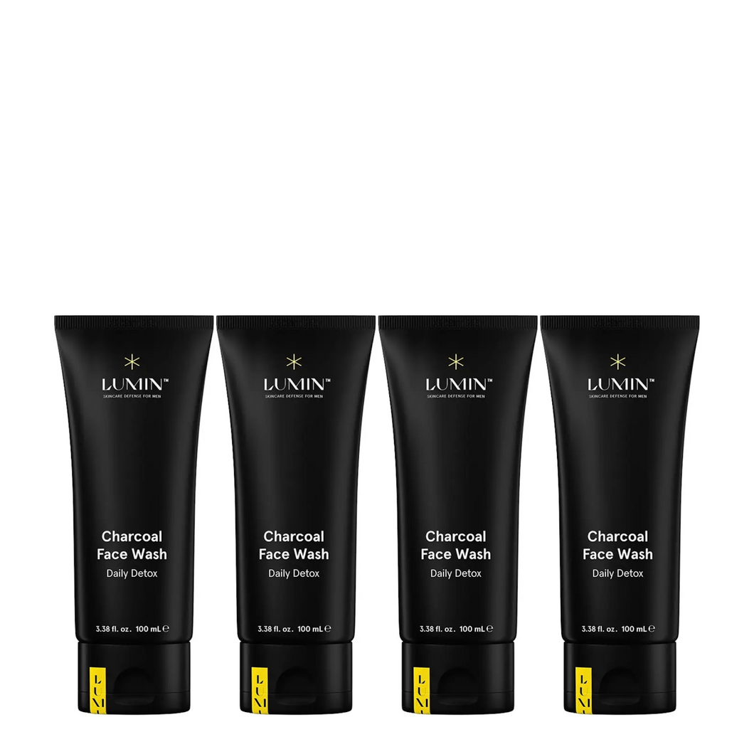 Lumin Charcoal Face Wash Daily Detox 100ml Quad Bundle