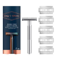 Load image into Gallery viewer, King C. Gillette Double Edge Razor + 5 Razor Blades