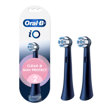 Load image into Gallery viewer, iO Clean &amp; Gum Protect Sensitive Black Replacement Brush Heads, 2 Pack