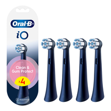 Load image into Gallery viewer, iO Clean &amp; Gum Protect Sensitive Black Replacement Brush Heads, 4 Pack