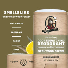 Load image into Gallery viewer, Dr Squatch Birchwood Breeze Natural Deodorant for Men 75g