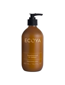 ECOYA Hand & Body Lotion 450ml - Sandalwood & Amber