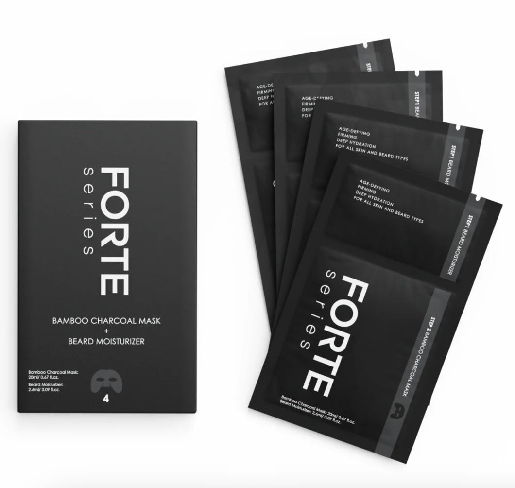 Forte Series Bamboo Charcoal Mask - 4 pack
