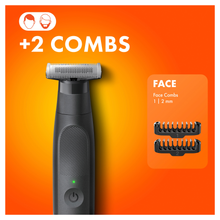 Load image into Gallery viewer, Gillette Fusion 1 Style Easy 3in1 FACE Trimmer + 2 Combs