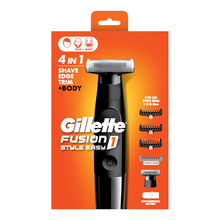 Load image into Gallery viewer, Gillette Fusion 1 Style Easy 4in1 FACE + BODY Trimmer + 4 Combs