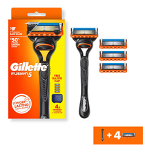 Load image into Gallery viewer, Gillette Fusion Manual Men's Razor Handle + 4 Razor Blades Refills