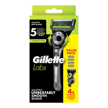 Load image into Gallery viewer, GilletteLabs Razor Handle + 4 Blade Refills