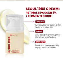 Load image into Gallery viewer, K-SECRET SEOUL 1988 Retinal Liposome 1% + Fermented Rice Cream 50ml