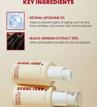 Load image into Gallery viewer, K-SECRET SEOUL 1988 Retinal Liposome 2% + Black Ginseng Serum 30ml