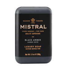 Load image into Gallery viewer, Mistral Black Amber Bar Soap 250g