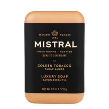 Load image into Gallery viewer, Mistral Golden Tobacco Bar Soap 250g