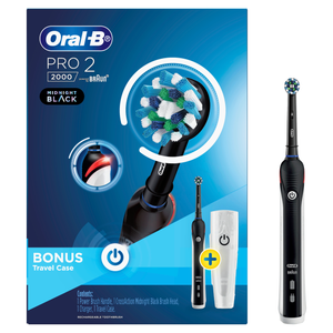 Oral-B Pro 2 2000 Electric Toothbrush + Travel Case BLACK