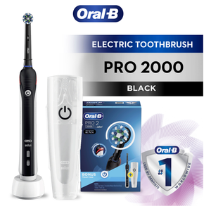 Oral-B Pro 2 2000 Electric Toothbrush + Travel Case BLACK