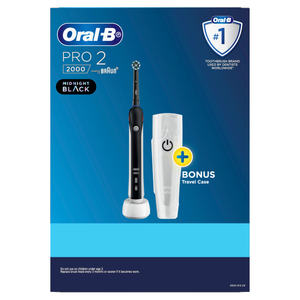 Oral-B Pro 2 2000 Electric Toothbrush + Travel Case BLACK