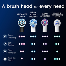 Load image into Gallery viewer, iO Clean &amp; Gum Protect Sensitive Black Replacement Brush Heads, 4 Pack