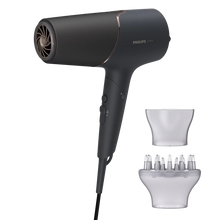 Load image into Gallery viewer, Philips Hair Dryer Series 5000 Anthracite Satin &amp; Rose Champagne BHD538/20