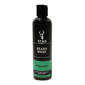 Stag Supply BLACK Activated Charcoal Beard Wash Peppermint 250ml