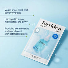 Load image into Gallery viewer, Torriden Dive-In Low Molecule Hyaluronic Acid Mask Pack - 10 Pieces