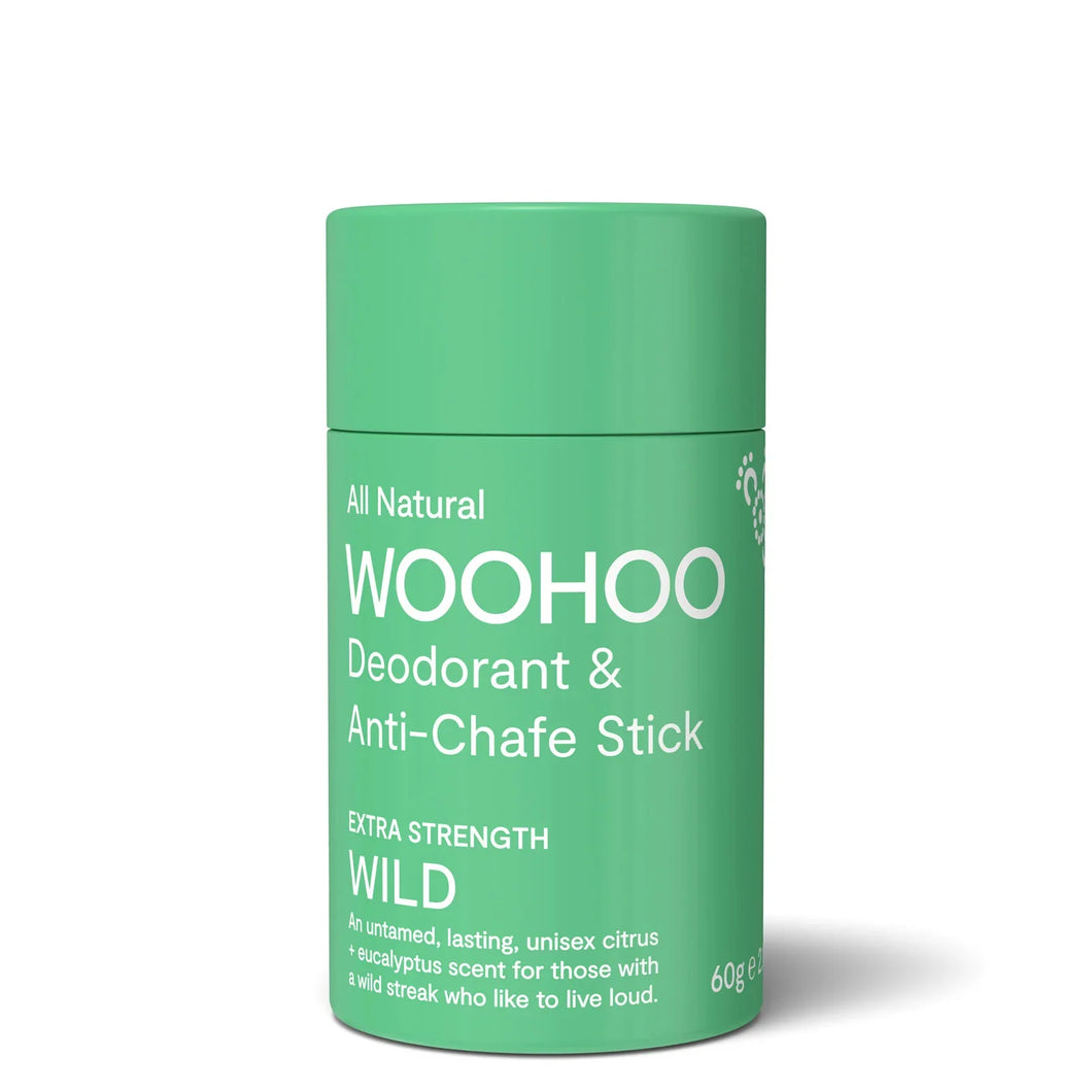 WOOHOO Deodorant & Anti-Chafe Stick Wild (Ultra Strength Unisex) 60g