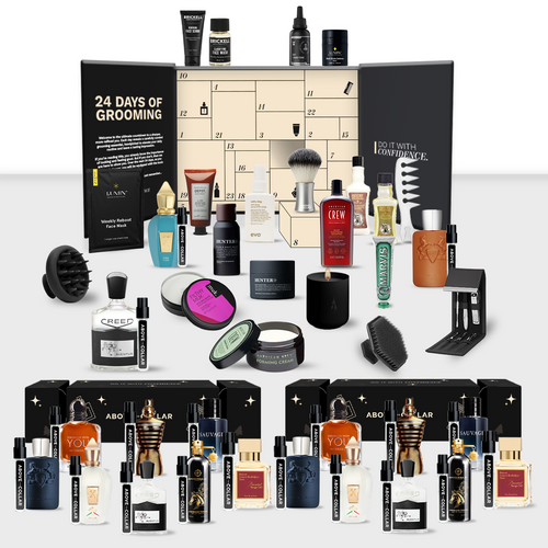 Above The Collar Men's Grooming Advent Calendar & Fragrance Sample Cracker Bundle