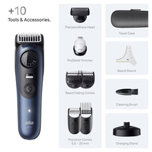 Load image into Gallery viewer, Braun Series 7 Professional Waterproof Beard Trimmer with Travel Case and Charging Stand BT7540
