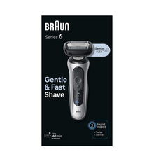 Load image into Gallery viewer, Braun Series 6 Electric Shaver for Men with Travel Case 62-S1000S Silver