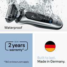 Load image into Gallery viewer, Braun Series 6 Electric Shaver for Men with Travel Case 62-S1000S Silver