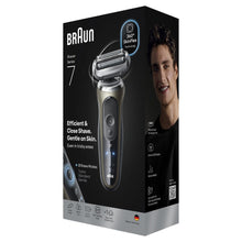 Load image into Gallery viewer, Braun Series 7 Electric Shaver for Men with Precision Trimmer Attachment Travel Case 72-C1200S Gold