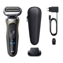 Load image into Gallery viewer, Braun Series 7 Electric Shaver for Men with Precision Trimmer Attachment Travel Case 72-C1200S Gold